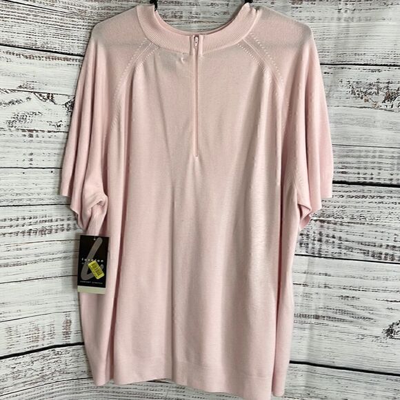 Hampshire Studio sweater womens plus size X3 Knit Crew neck Made In Korea Pink - Picture 4 of 6